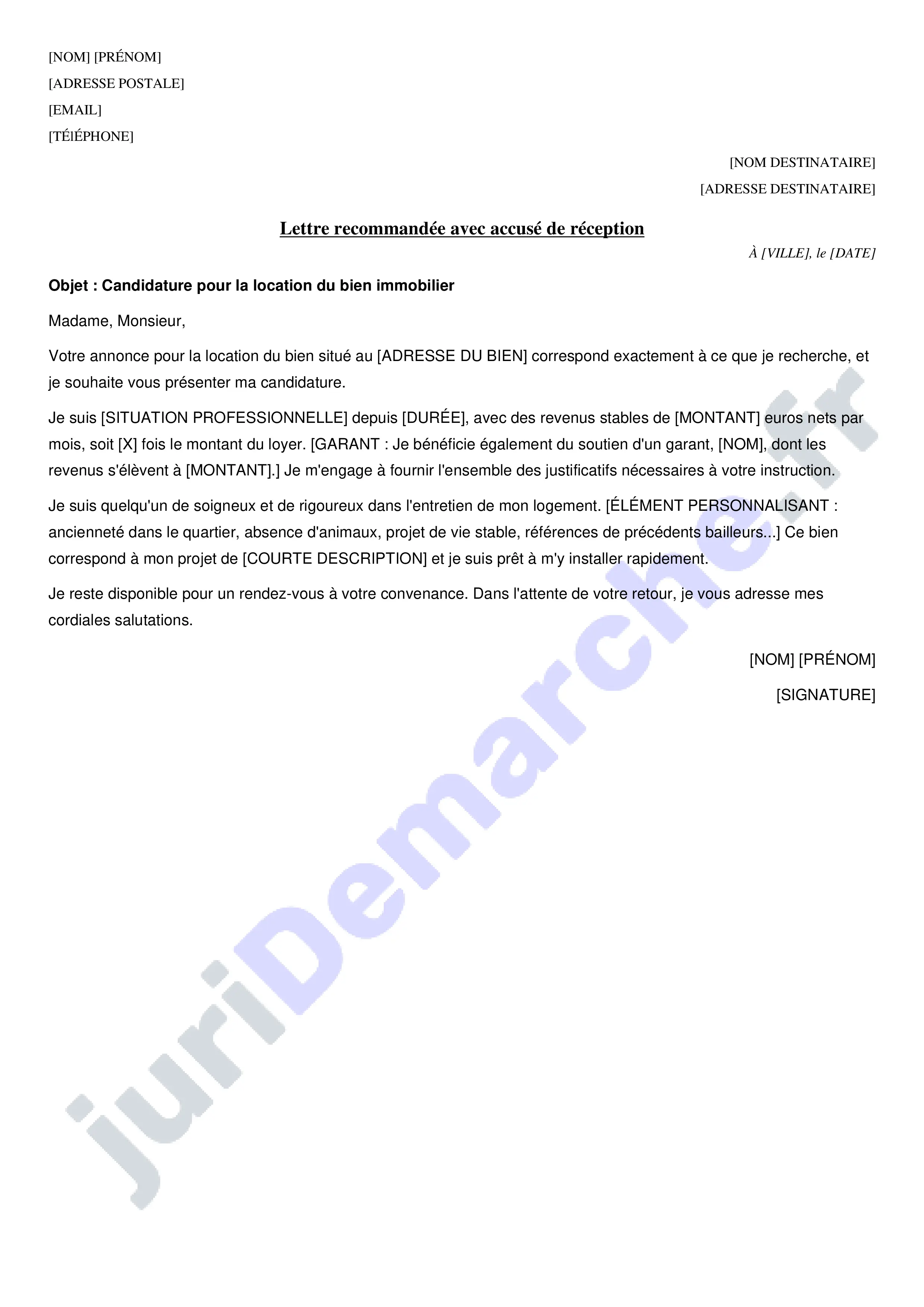 Lettre pour convaincre un propriétaire : modèle de courrier