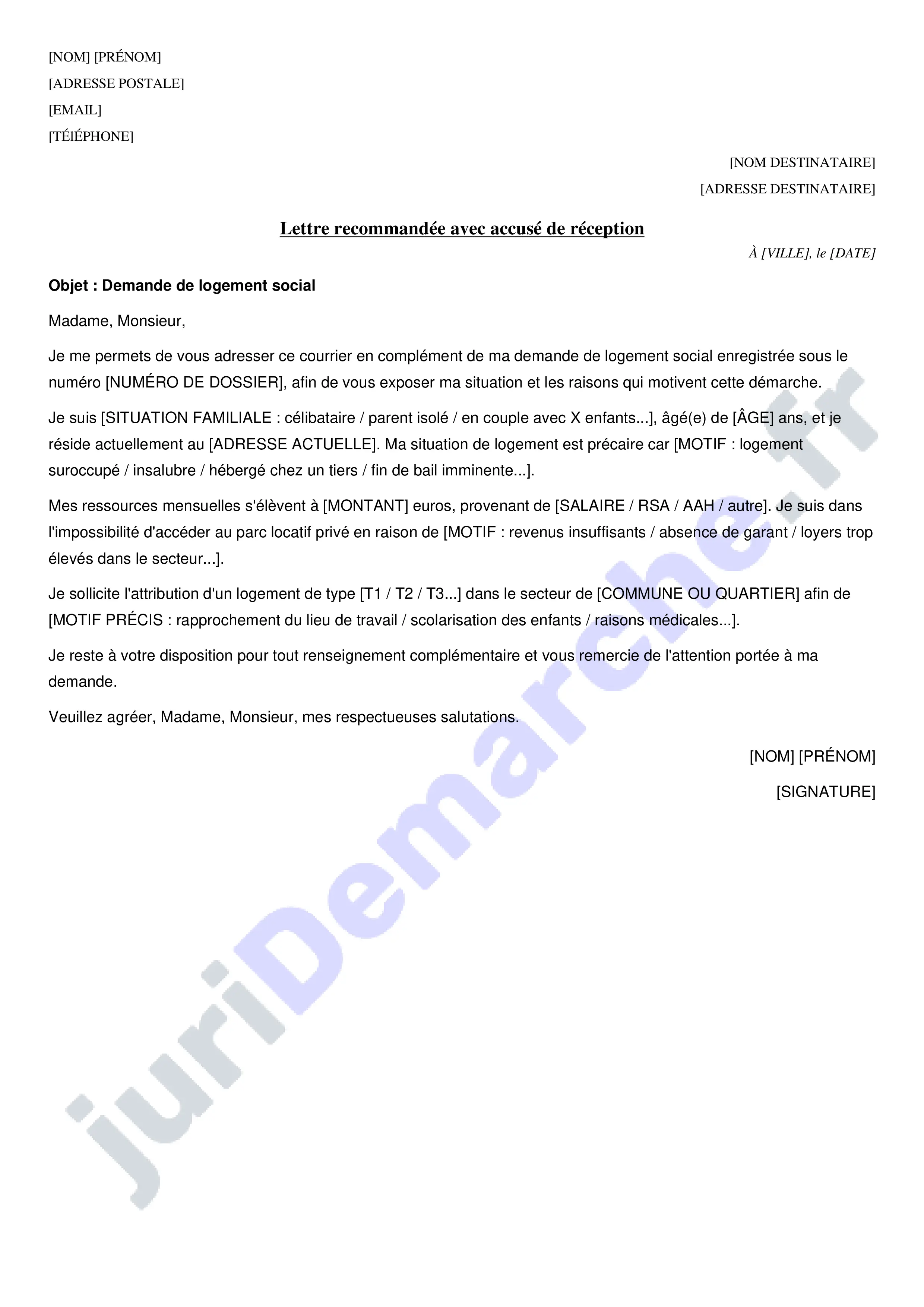 Lettre de motivation logement social : modèle de courrier